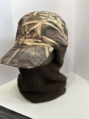 CABELA’S Size Medium Gore-Tex Camo Hunting Cap Hat w/Warm Neck Gaiter Sportsman - Image 1 of 4