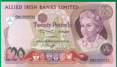 Northern Ireland 20 pounds 1984, P4c, UNC w/ relatively low serial no. *531*! - Image 1 of 2