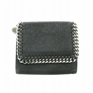 Stella McCartney Falabella Small Wallet Trifold Faux Leather Black NQ Used c8b84 - Picture 1 of 9