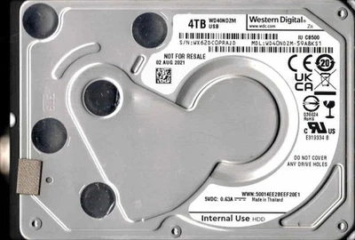 WD40NDZM-59A8KS1 WX62D AUG 2021 Thailand Western Digital 4TB USB Hard Drive - Image 1 of 2