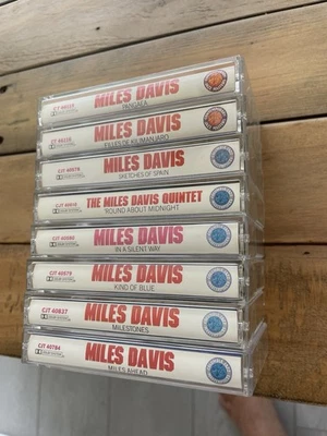 Miles Davis 9 cassette jazz LOT Kind Blue Milestones Round Midnight Silent Way - Image 1 of 4