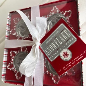 Williams-Sonoma 4er Set verpackt zum Verschenken von Schneeflocken Kegel Kerzenhalter - Bild 1 von 3
