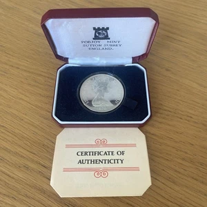 1976 ISLE OF MAN SILVER PROOF WASHINGTON CROWN COIN - BOXED & COA #25219 - Picture 1 of 5