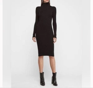 NEW with tags Women's EXPRESS Black Long Sleeve Turtleneck Sweater Dress M - Picture 1 of 6