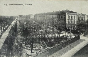 AK München Garnisonslazarett Dachauer Strasse Lothstrasse 1912 - Bild 1 von 2