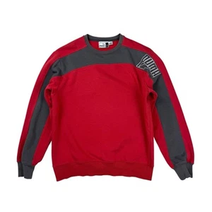 Felpa pullover Puma vintage taglia grande rosso maglione logo ricamato anni 90 - Foto 1 di 9