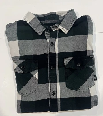 VANS Long Sleeve Green Plaid Flannel Button Down Shirt Medium Off The Wall - Image 1 of 4