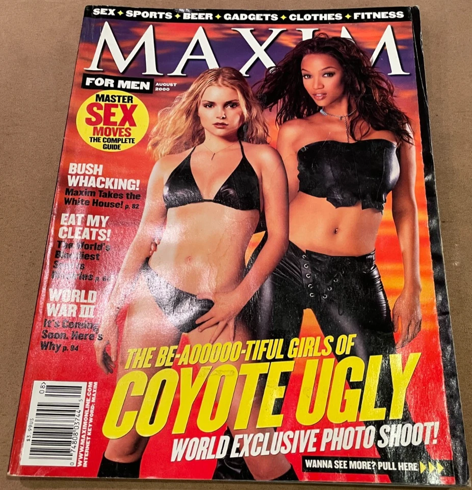 Maxim Magazine August 2000 Coyote Ugly Tyra Banks Kevin Bacon Josie Maran - Image 1 of 3