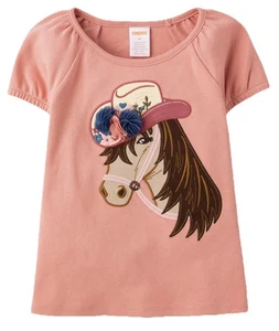 Gymboree Girls Size 4T Horse Cowgirl Tee Shirt Mauve Pink Highland Hills New - Picture 1 of 4