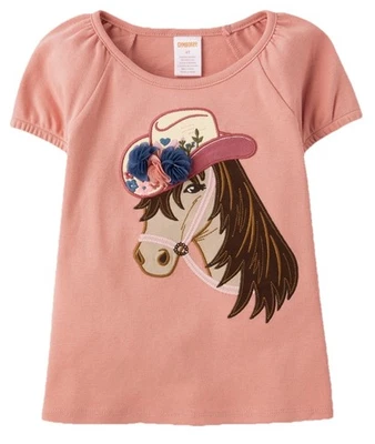 Gymboree Girls Size 8 Horse Cowgirl Tee Shirt Mauve Pink Highland Hills New - Image 1 of 4