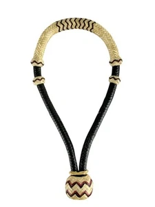 Showman 5/8" Natural/Black/Burgundy Rawhide Core Bosal - Picture 1 of 3