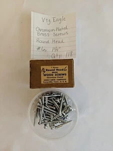 Adler Holzschrauben #6 - 1-1/4" Rundkopf Messing verchromt - Menge: 118 - Bild 1 von 3