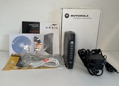 Motorola Arris SURFboard MODEM Model SB5120 Original Box Installation CD &Cables - Image 1 of 4