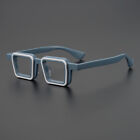 Square Glasses for Men Women One of a Kind Acetate Eyeglasses Frame Blue White