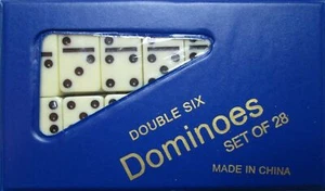 DOMINOES ONLINE DOUBLE SIX GAME MEDIUM SET 28 TILES & CASE/FREE DOMINO SALE - Picture 1 of 6
