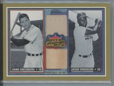 Jackie Robinson Hank Greenberg 2002 Fleer Fall Classic Dual Relic Pants Game Bat