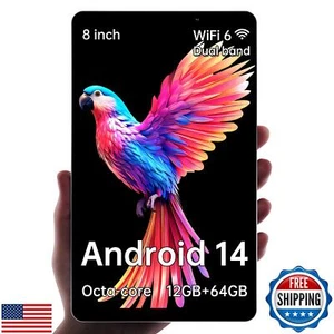 HAOVM M8 Android 14 Tablet 8 inch,8 core CPU,12GB+64GB,2TB Expandable,HD IPS - Picture 1 of 5