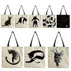 Cartoon Canvas Tote Bag Oil Painting Shoulder Bag Gift Eco Shopping Handbag