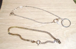 2 Vintage 7" Sterling Silver Dainty Bracelets - Picture 1 of 2