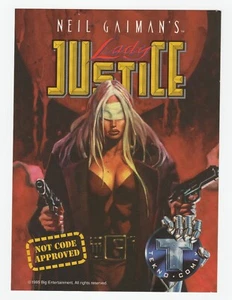 "Tekno Comix 1995 Lady Justice & Mike Danger hoja de promoción grande 7"" x 5" - Imagen 1 de 2