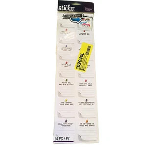 Sticko Funny Planner Reminder Labels 14 Count Stickers Push Pin Journal - Picture 1 of 6