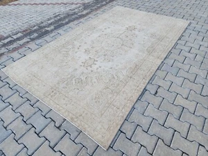Neutraler Türkischer Teppich, 5x9 Wollteppich, Teppiche für Wohnzimmer, Beige Orientteppich - Bild 1 von 10