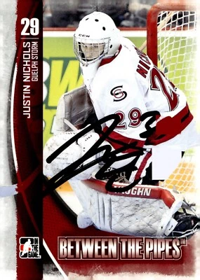 Justin Nichols - Signed 2013-14 In The Game Between The Pipes Card #57 - Image 1 of 2