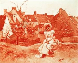AVRIL - Gravure du 19e siècle (d'après A.E. Artigue) - Imagen 1 de 2