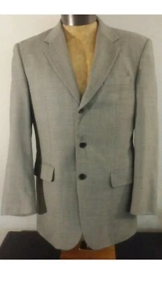 Hombre Jos. A. Traje Chaqueta Abrigo Bank Gris Lana Pata de Gallo Tres Botones 40R COMO NUEVO Foto 1 de 4