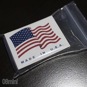 200 pcs 2" X 1.5" MADE IN USA AMERICA US FLAG SHIPPING PACKING STICKER LABEL - Picture 1 of 2