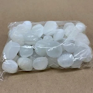 2.2 lbs, 1" x 1.4", Aprox 50pcs, Tumbled Selenite Crystals, Satin Spar, B36891 - Picture 1 of 7