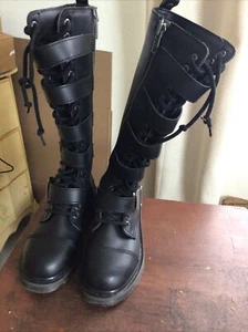 Demonia Bolt-425 Mens 6 (Womens 8)Tall Black Knee High Vegan Punk Boots - Picture 1 of 5
