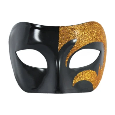 Mystic Gold Glitter & Black Venetian Masquerade Mask ~ MARDI GRAS WEDDING PROM - Image 1 of 3