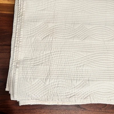 "Edredón tamaño king herrajes de restauración, 100 % algodón, marfil crema, 114""x96""" Foto 1 de 4