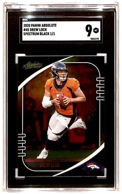 2020 Panini Absolute Spectrum Black 1/1 Drew Lock SGC 9 R6220J - Image 1 of 2