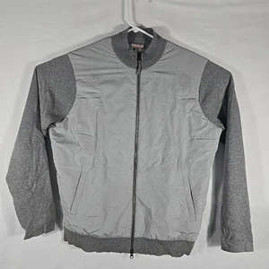 Peter Millar Crown Sport Langarm durchgehender Reißverschluss Golfjacke Herren Large grau - Bild 1 von 12