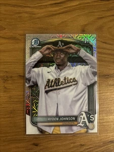 2025 Bowman Chrome #BCP-197 Ayden Johnson Mojo Refractor Oakland Athletics - Picture 1 of 2