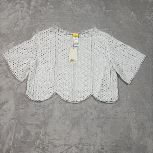 NUEVO CON ETIQUETAS Blusa Agua Bendita Blanca Ojales Top Mujer Mediana M Boho Algodón Recortado - Imagen 1 de 7