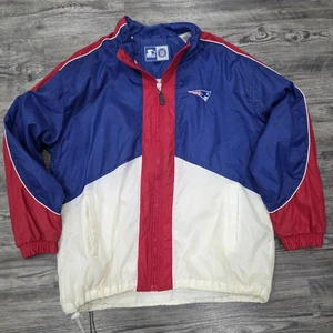 Vintage 90s Starter NFL New England Patriots Windbreaker Jacket Mens XL Zipper - Picture 1 of 13