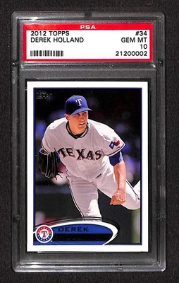 Topps #34 Derek Holland 2012 PSA 10 gema-como nuevo 21200002  Foto 1 de 3