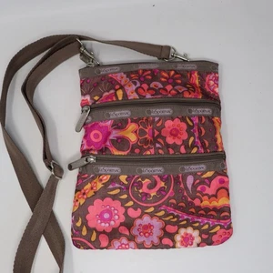LeSportsac Umhängetasche Handtasche bunt Blumen Crossbody - 3 Reißverschlusstaschen - Bild 1 von 5