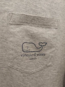 Vineyard Vines Nashville Pocket T shirt Size Large Long Sleeve Heather Grey - Picture 1 of 7