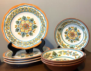 LE CADEAUX MELAMINA Lavabile in lavastoviglie (4) PIATTI 11" E (4) ZUPPIERE 7,5" - Foto 1 di 20