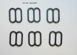 6 Piece Adjuster Bra Bikini 0 19/32in Plastic Black - Picture 1 of 1