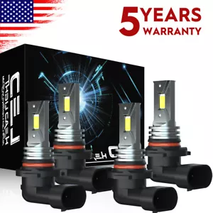 4x 9005+9006 LED Headlight Combo High Low Beam Bulbs Kit Super White Bright Lamp - Foto 1 di 15