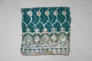 Bufanda vintage india Georgette Dupatta con cuentas bordada a mano velo estola hiyab - Imagen 1 de 6