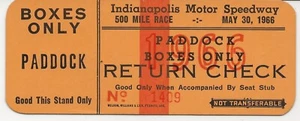 1966 Indianapolis 500 return check - Picture 1 of 2