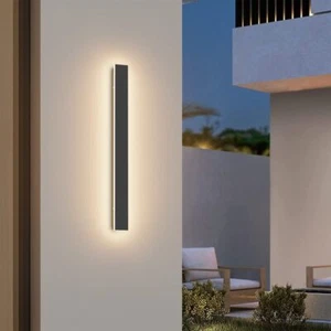 Lange Villa Wandleuchte Schwarze Wasserdicht Eisen Acryl Außen LED Wandleuchte - Bild 1 von 21