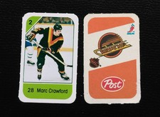 1982-83 Post Cereal Marc Crawford Vancouver Canucks