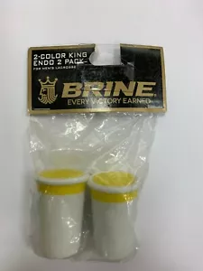 Brine King Endo Lacrosse Shaft End Cap 2 Pack -Yellow White NEW - Picture 1 of 12